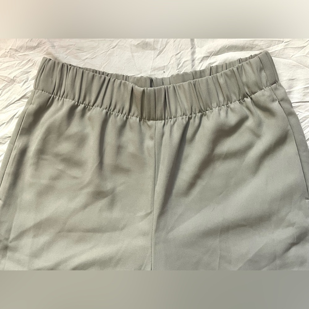H&M Womens Beige Wide-Leg Pull-On Elastic Waistland Pants Size 2 - Picture 2 of 11